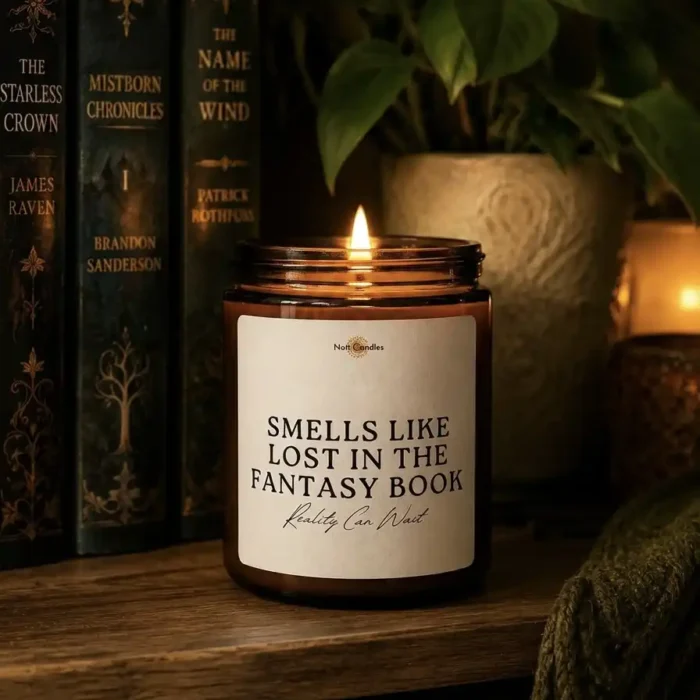 SMELLS LIKE Lost In a Fantasy Book - Reality Can Wait Candle